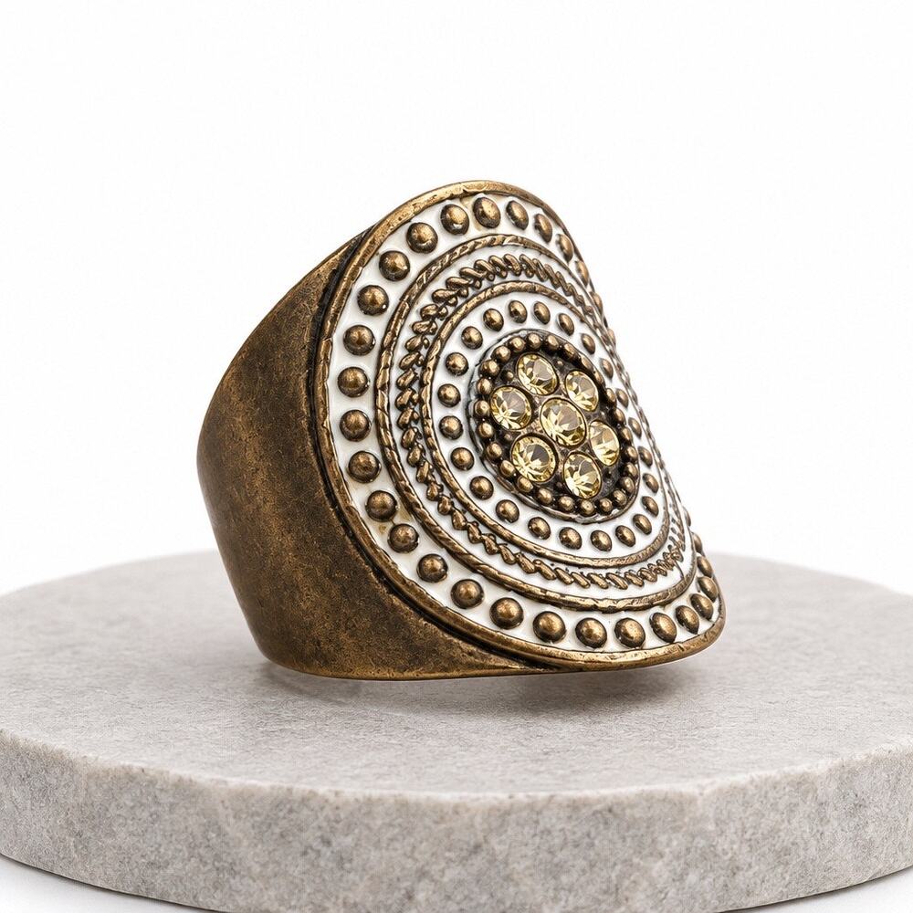 Vintage-The Moroccan Mosaic Shield Ring